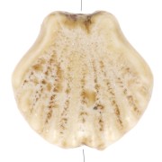 Perle di conchiglia in ceramica 14 mm - Beige - Marrone screziato x4