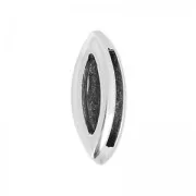 Passante foglia 14 mm per laccetto 10 mm Placcatura argento antico x1