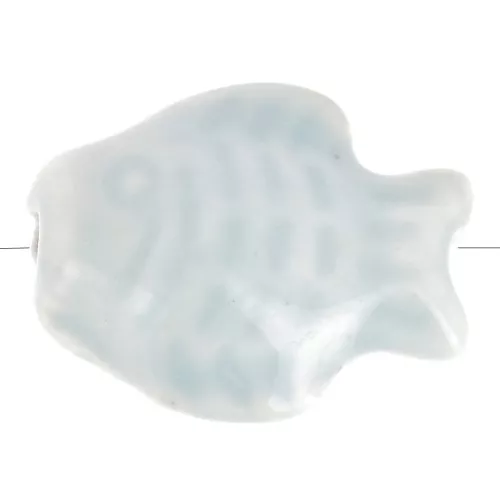 Perla pesce in ceramica 14x19 mm - Azzurro x1