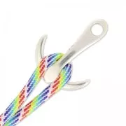 Fermoir crochet ancora 35x27 mm Placcatura argento antico x1