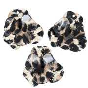 Pendente a rilievo a forma di fiore in acrilico 45x50 mm - Leopardo nero - Marrone x1