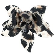 40x42,5 mm Pendente a rilievo a forma di fiore in acrilico - Leopardo nero - Marrone x1