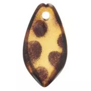 Zecchini a forma di petalo di fiore a cupola 19x10 mm in acrilico - Marrone screziato x12