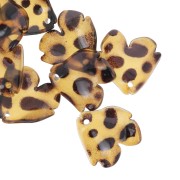 Zecchini a forma di petalo di fiore in acrilico 20x19 mm - Marrone screziato x12