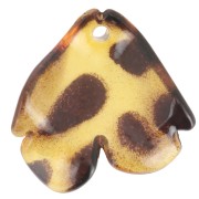 Zecchini a forma di petalo di fiore in acrilico 20x19 mm - Marrone screziato x12