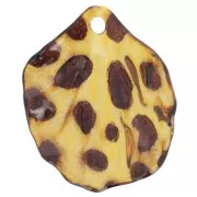 Zecchini di fiori curvi 30x26 mm in acrilico - Marrone screziato x6