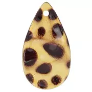 Zecchini Petali di fiori 30x17mm in acrilico - Marrone screziato x6