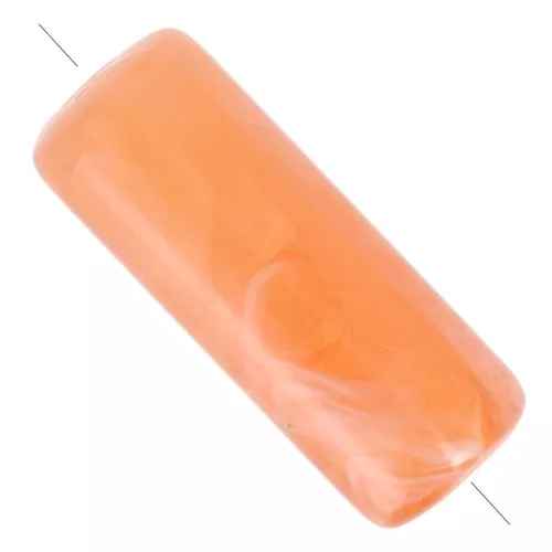 Perle tubolari dritte 20x8 mm in acrilico traslucido - Arancione marmorizzato x10