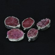 Separatore Druzy Agate 2 anello 35 mm Rosa/argentato x1