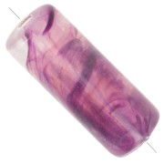 Perle tubolari dritte 20x8 mm in acrilico traslucido - Marbled Prune x10|raw }}