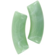 Perle tubolari curve in acrilico opaco 35x11 mm - Lichene marmorizzato x6