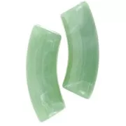 Perle tubolari curve in acrilico opaco 35x11 mm - Lichene marmorizzato x6