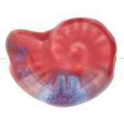 Perla di conchiglia in ceramica 20x16 mm - Rosso - Blu marmorizzato x1|raw }}