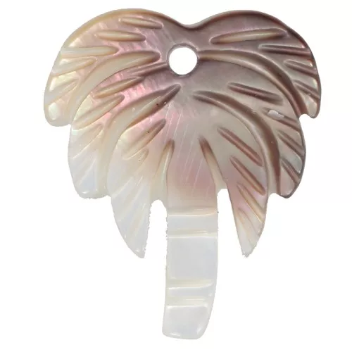 Pendente a forma di palma 18x14 mm, madreperla - Naturale x1