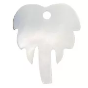 Pendente a forma di palma 18x14 mm, madreperla - Naturale x1