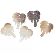 Pendente a forma di palma 18x14 mm, madreperla - Naturale x1
