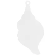 Pendente a conchiglia in acrilico 50x24 mm - Turchese - Brillantini viola x1