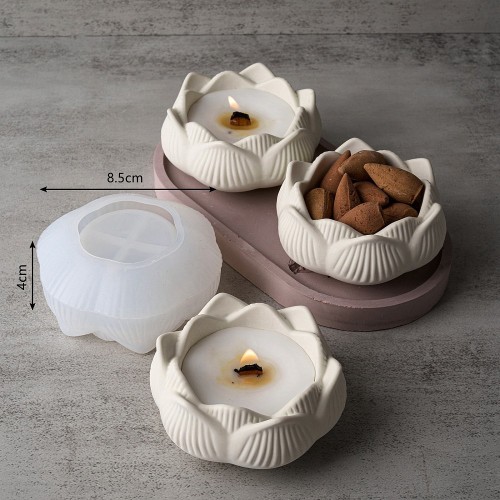 Stampo in silicone per portacandele a fiore da 8 cm - Trasparente x1