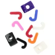 Assortimento di Perle dell'alfabeto 20x13 mm in acrilico - J - Multicolore x10