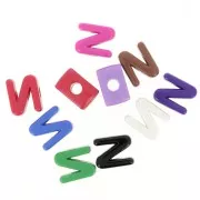 Assortimento di Perle dell'alfabeto 21x17 mm - N - Multicolore x10