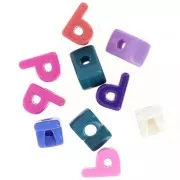 Assortimento di Perle dell'alfabeto 21x15 mm - P - Multicolore x10