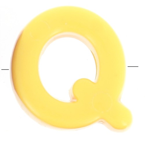 Assortimento di Perle dell'alfabeto 20x18 mm in acrilico - Q - Multicolore x10