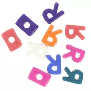 Assortimento di Perle dell'alfabeto 21x15 mm - R - Multicolore x10