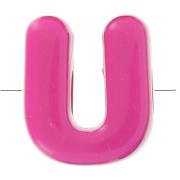 Assortimento di Perle dell'alfabeto 20x17 mm in acrilico - U - Multicolore x10|raw }}