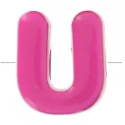 Assortimento di Perle dell'alfabeto 20x17 mm in acrilico - U - Multicolore x10