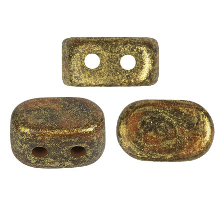 Perle in vetro Lipsi® di Puca® 4x6 mm - Bright carrot Gold Spotted x10g