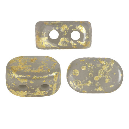 Perle di vetro Lipsi® di Puca® 4x6 mm - Dapple Gray Gold splash x10g