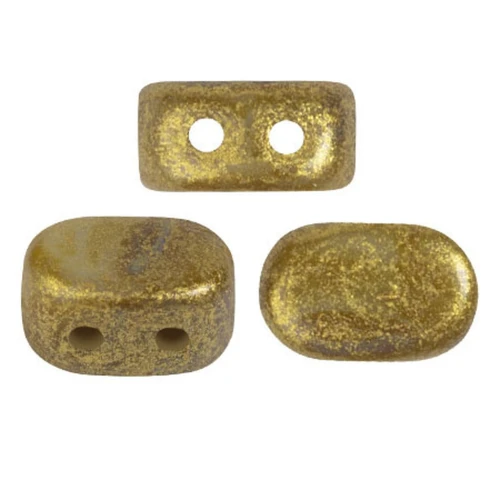 Perle in vetro Lipsi® di Puca® 4x6 mm - Dapple Gray gold spotted x10g