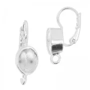 Gancio per orecchini porta-cabochon 4120 8x6 mm rodiato x2