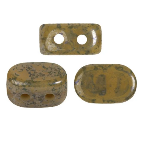 Perle di vetro Lipsi® di Puca® 4x6 mm - Green Avocado marble x10g