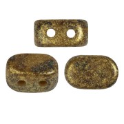 Perle di vetro Lipsi® di Puca® 4x6 mm - Green Avocado gold spotted x10g