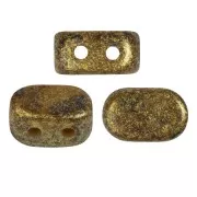 Perle di vetro Lipsi® di Puca® 4x6 mm - Green Avocado gold spotted x10g