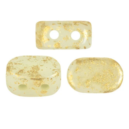 Perle di vetro Lipsi® di Puca® 4x6 mm - Light Citrus Gold splash x10g