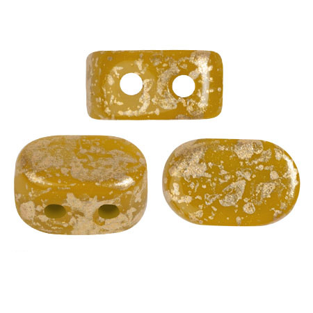 Perle di vetro Lipsi® di Puca® 4x6 mm - Yellow Amber Gold splash x10g