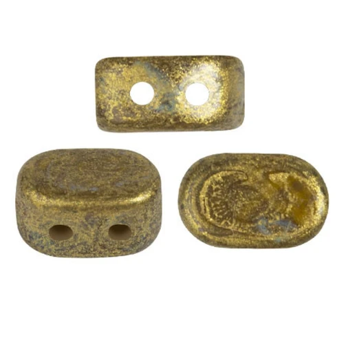 Perle di vetro Lipsi® di Puca® 4x6 mm - Yellow Amber Gold spotted x10g
