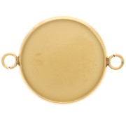 Distanziatore per cabochon fondo piatto da 20 mm - acciaio inox 304L Dorato x1|raw }}