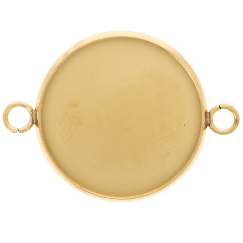 Distanziatore per cabochon fondo piatto da 20 mm - acciaio inox 304L Dorato x1