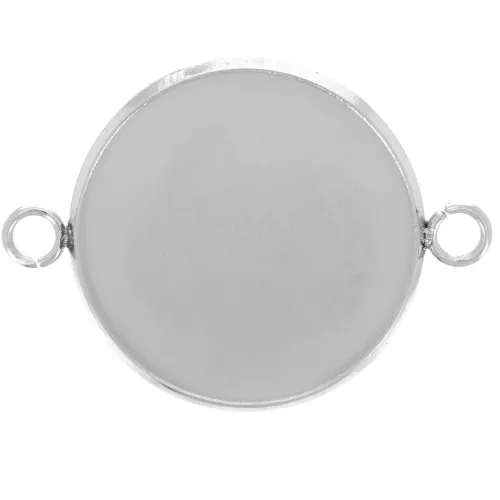 Distanziatore a crimpare per cabochon a fondo piatto da 20 mm - acciaio inossidabile 304L x1