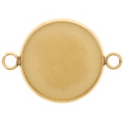 Distanziatore incastonato per cabochon a fondo piatto da 18 mm - Acciaio inossidabile 303L Dorato x1