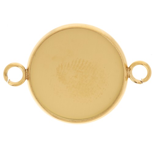 Distanziatore cabochon a fondo piatto da 16 mm - Acciaio inossidabile 304L Dorato x1