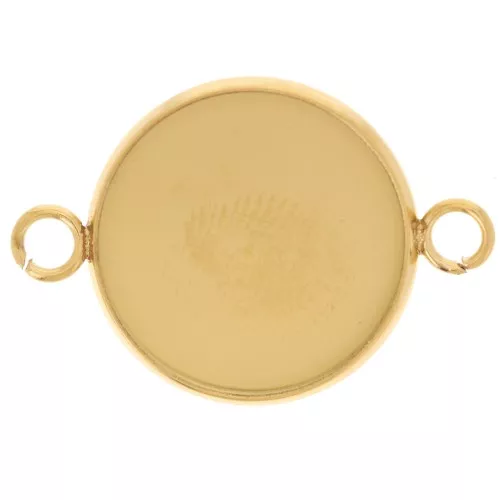 Distanziatore cabochon a fondo piatto da 16 mm - Acciaio inossidabile 304L Dorato x1