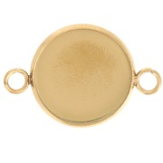 Distanziatore per cabochon a fondo piatto da 14 mm - Acciaio inossidabile 304L Dorato x1