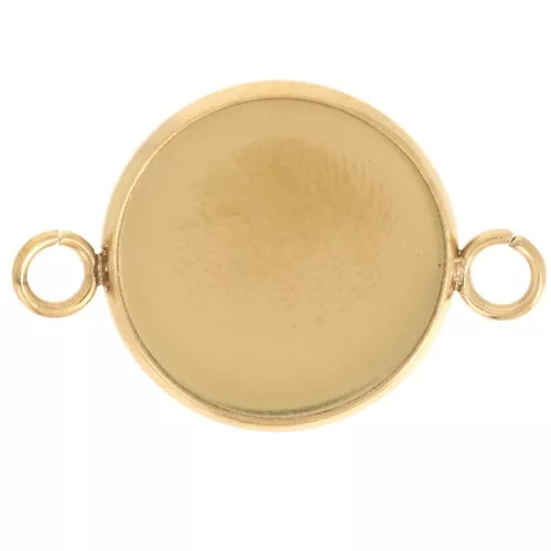 Distanziatore per cabochon a fondo piatto da 14 mm - Acciaio inossidabile 304L Dorato x1