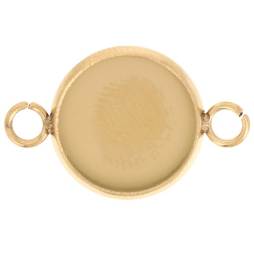 Distanziatore per cabochon a fondo piatto da 12 mm - Acciaio inossidabile 304L Dorato x1