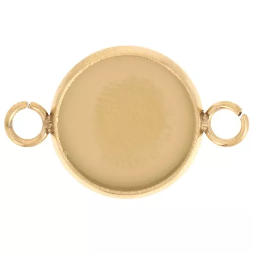 Distanziatore per cabochon a fondo piatto da 12 mm - Acciaio inossidabile 304L Dorato x1