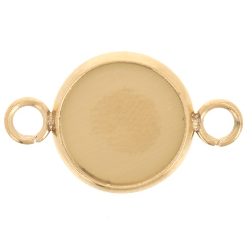 Distanziatore per cabochon a fondo piatto da 10 mm - Acciaio inossidabile 304L Dorato x1